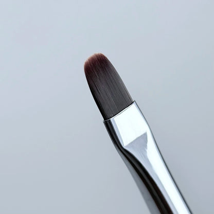 NAILSOFTHEDAY Professional Brush Oval — a professional metal nail brush with cap, designed for gel application, flat oval shape, 9 mm.