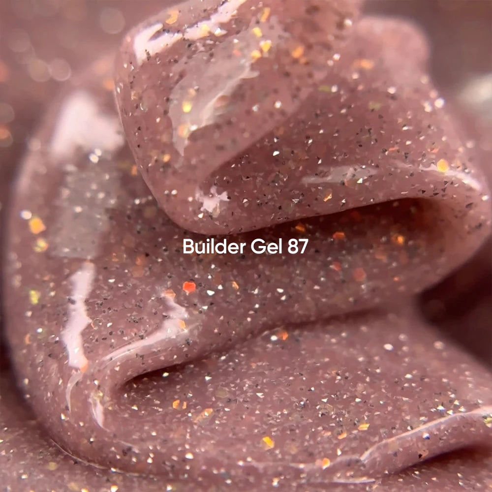 NAILSOFTHEDAY Builder Gel 87 — warm nude reflective builder gel with opal shimmer, 15 ml