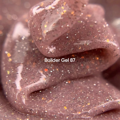 NAILSOFTHEDAY Builder Gel 87 — warm nude reflective builder gel with opal shimmer, 15 ml