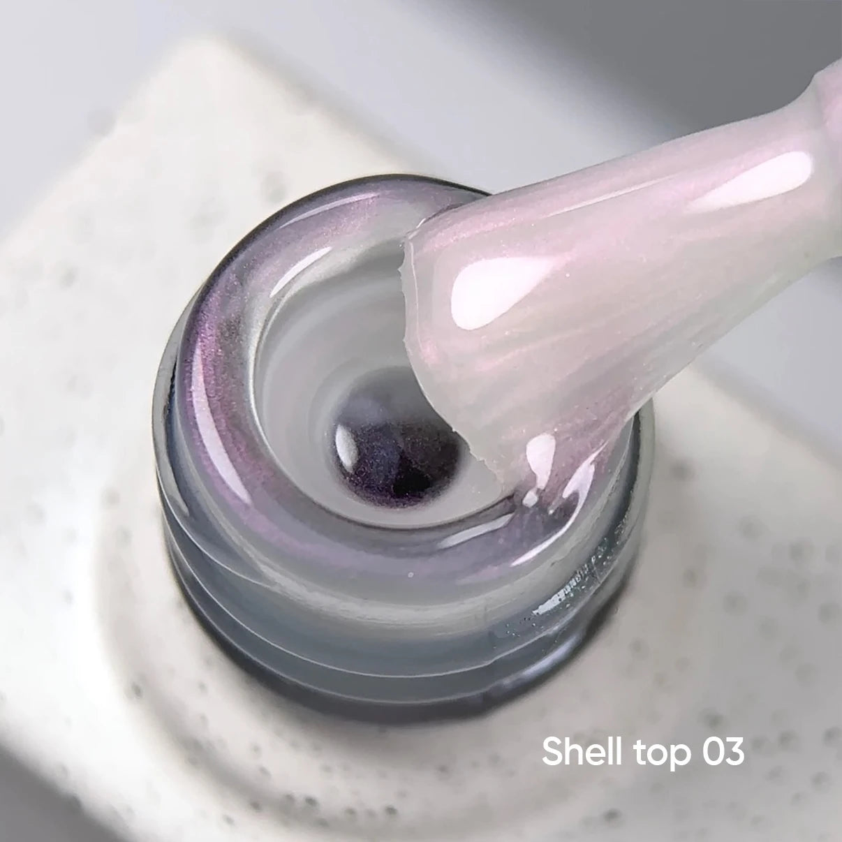 NAILSOFTHEDAY Shell Top 03 Nuova Formula — top perlato con effetto polvere rosa, senza strato di dispersione, 10 ml