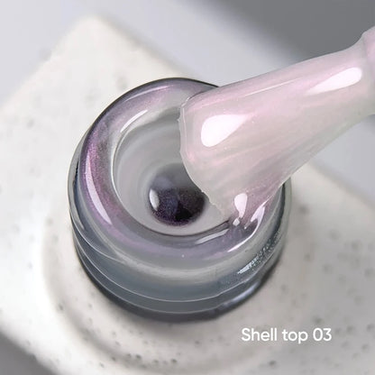 NAILSOFTHEDAY Shell Top 03 Nuova Formula — top perlato con effetto polvere rosa, senza strato di dispersione, 10 ml