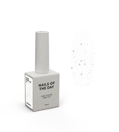 NAILSOFTHENIGHT Silver Snow top 02 — revestimento de acabamento com hexágonos prateados de diversos tamanhos, sem camada pegajosa, 10 ml