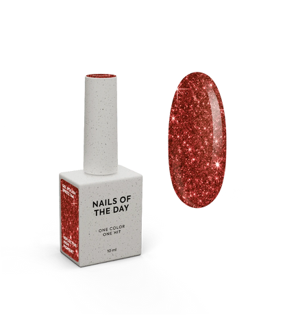 NAILSOFTHENIGHT Spritz gel polaco — verniz gel reflexivo vermelho brilhante, 10 ml